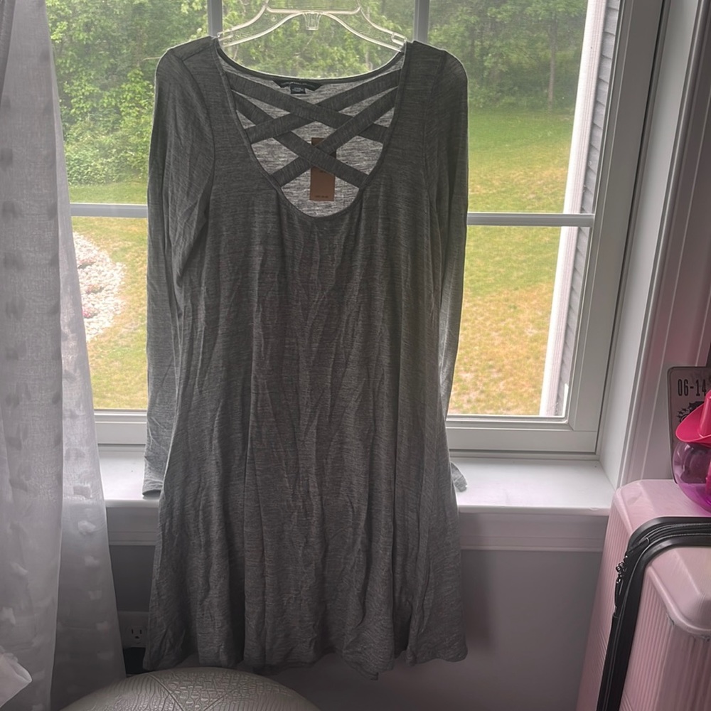 American Eagle Outfitters, long sleeve grey dress